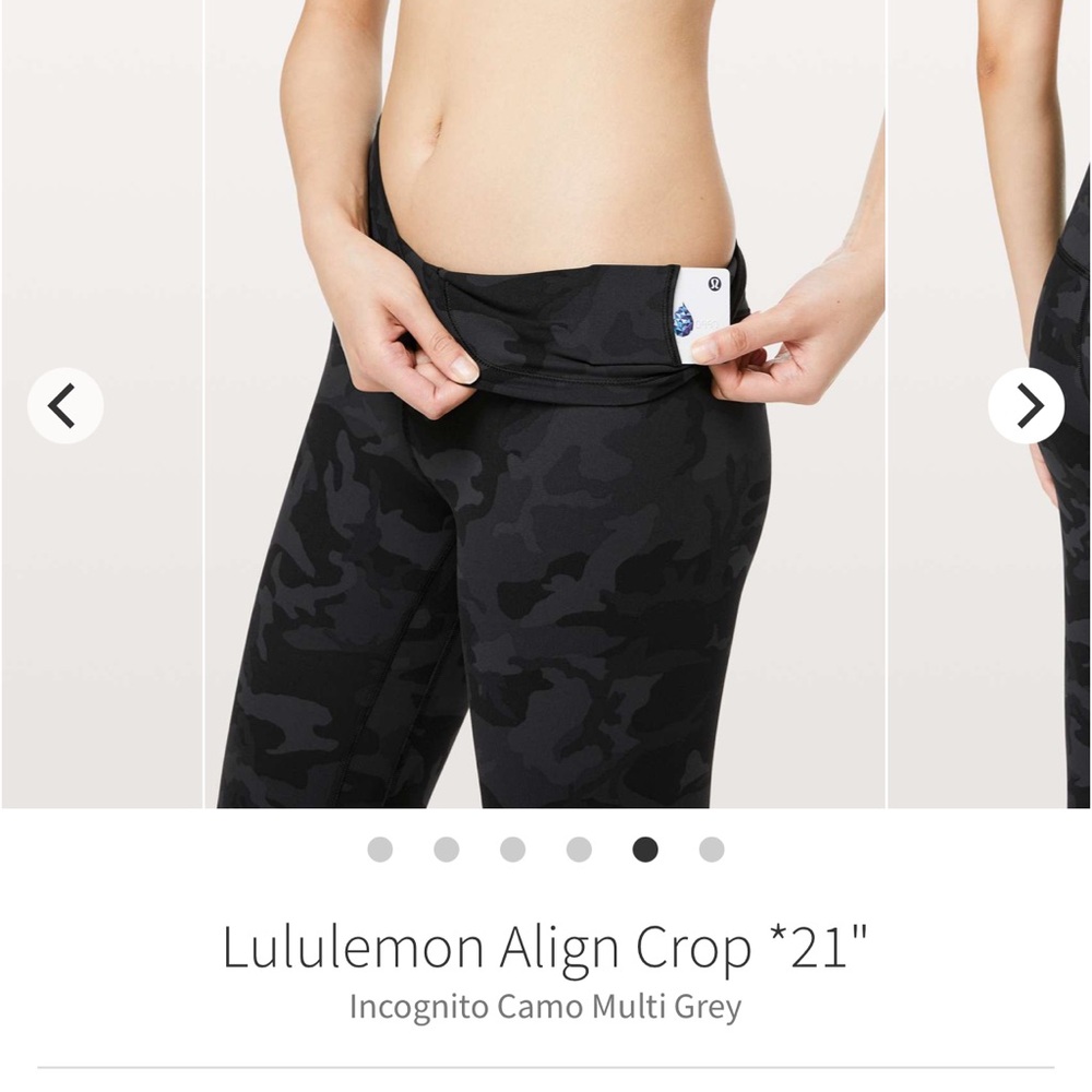 Lululemon Align Crop 21” Incognito Camo Multi Grey Size 8 - Picture 5 of 15